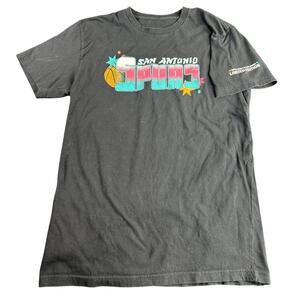 San Antonio Spurs- In the Dome Edition Unisex Cotton Tee- Sz Med Teal Pink Logo